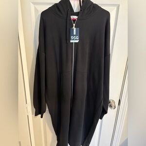 Brand New DSG Pure Black Longline Hoodie - XL
